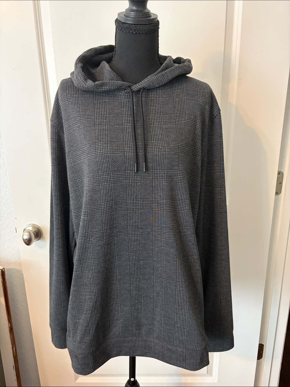Apt. 9 Charcoal Plaid Hooded Pullover